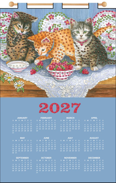 OakridgeStores.com | Design Works - Cats & Berries - Cats - Sequin Calendar Felt Applique Kit - 4842 021465048420