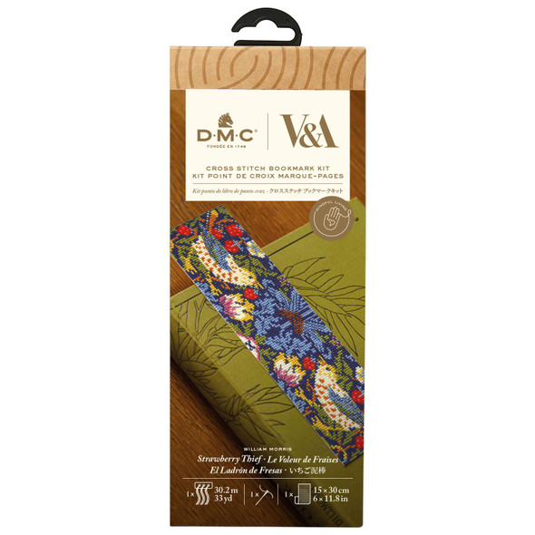 OakridgeStores.com | DMC - Strawberry Thief - V&A Advanced Bookmark Cross Stitch Kit by William Morris - BL1170/RE/77