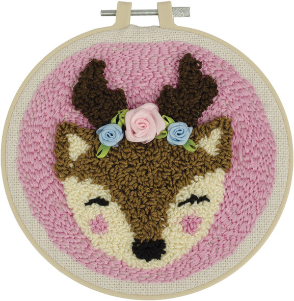 OakridgeStores.com | Fabric Editions - Deer - Needle Creations Punch Needle Kit, 6 inches - NC-PNND-DEER
