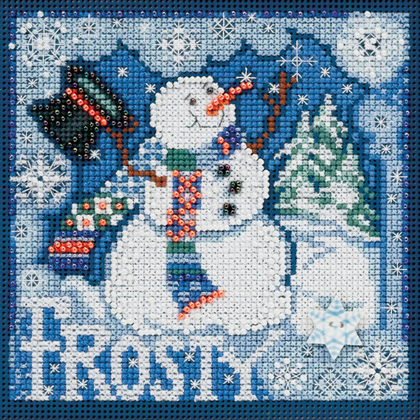 OakridgeStores.com | Mill Hill - Frosty Snowman Winter - Buttons & Beads Counted Cross Stitch Kit - 14 Count - MH14-0304 098063873341