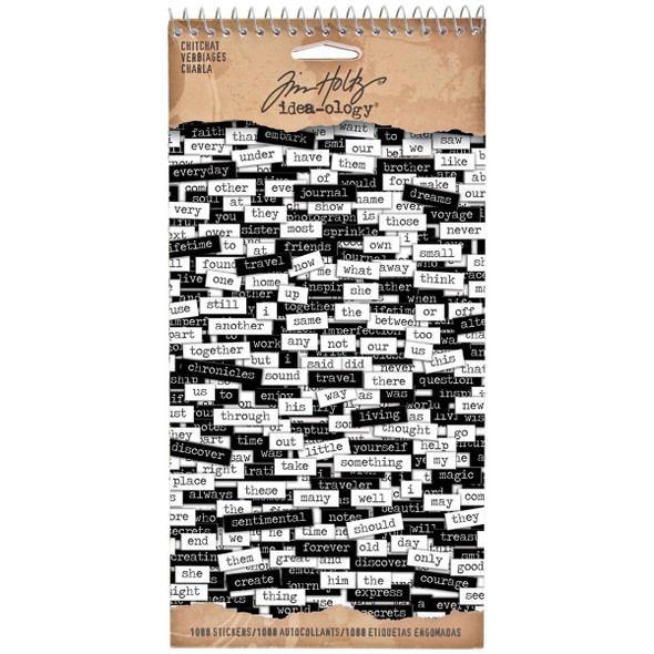 OakridgeStores.com | Tim Holtz - Verbiages - Idea-ology Chitchat Sticker Tablet - Word Stickers - TH92998 040861929980
