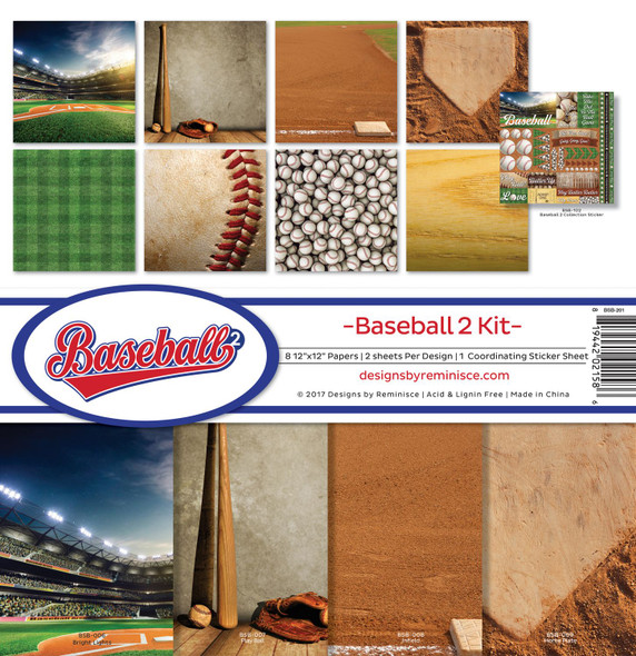 OakridgeStores.com | Reminisce - Baseball 2 - Scrapbook Paper Collection Kit 12 x 12 inches - BSB-201 819442021586