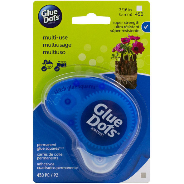 OakridgeStores.com | Glue Dots - Permanent Squares 0.1875 inches 450/Pkg - Non-Refillable Runner - 23680T 634524236807
