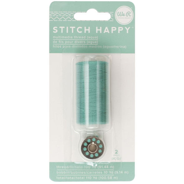 OakridgeStores.com | We R Makers - Stitch Happy - Multimedia Thread for Paper & Fabric - Aqua - 660374 633356603740