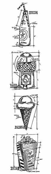 OakridgeStores.com | Tim Holtz - Stampers Anon - Treats - Mini Blueprints Strip Cling Stamps - MB016