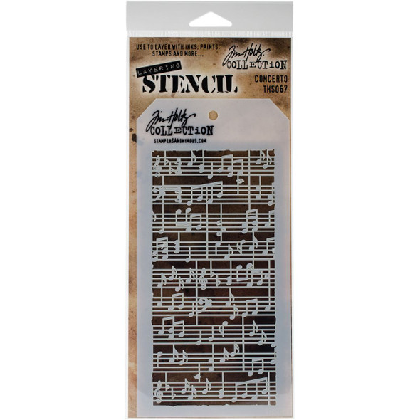 OakridgeStores.com | Tim Holtz - Stampers Anon - Concerto - Layering Stencil 4.125 x 8.5 inches - THS067