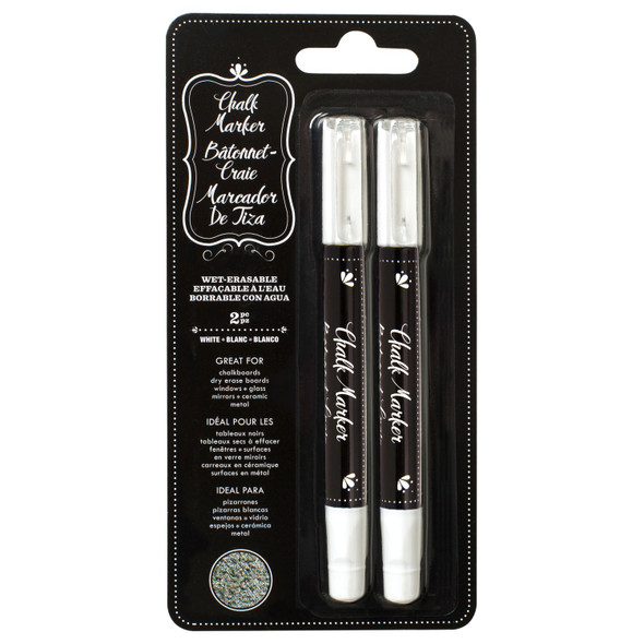 OakridgeStores.com | American Crafts - Erasable Chalk Markers - White - 2 Pack - 369907 718813699075