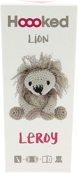 OakridgeStores.com | Hoooked - Lion Leroy - Beige & Taupe - Amigurumi DIY Crochet Kit with Eco Barbante Yarn - PAK132