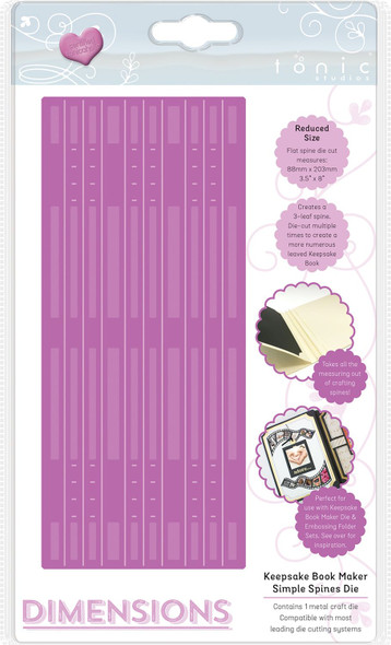 OakridgeStores.com | Tonic Studios - Keepsake Book Maker Simple Spines - Dimensions Metal Die - 2279E 841079122794