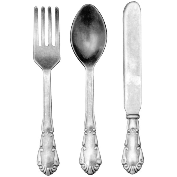OakridgeStores.com | Tim Holtz - Advantus - Antique Nickel Silverware - Idea-ology Metal Adornments 2.5 inches 9/Pkg - TH93254 040861932546
