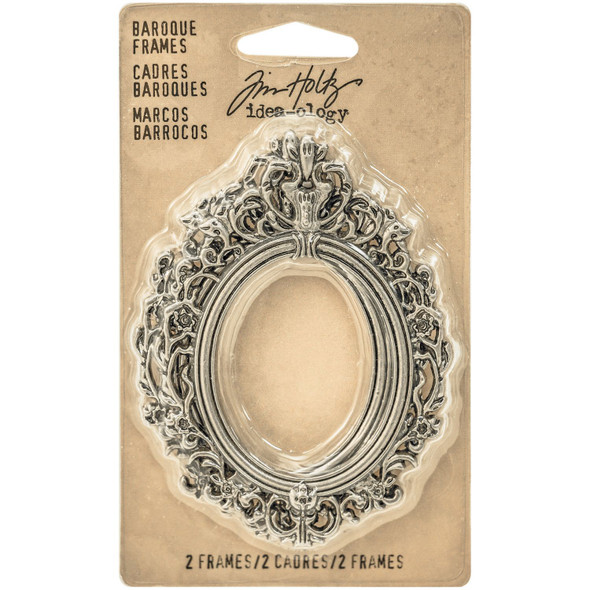 OakridgeStores.com | Tim Holtz - Advantus - Idea-ology Metal Baroque Frames, Antique Nickel 2.25 x 3 inches, 2/Pkg - Embellishments - TH93267 040861932676