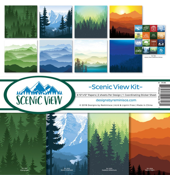 OakridgeStores.com | Reminisce - Scenic View - Collection Kit - 12 x 12 Scrapbook Paper - SV-200 819442026161