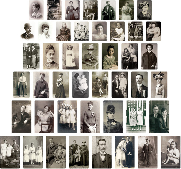 OakridgeStores.com | Tim Holtz - Advantus - 45/Pkg - Idea-Ology Found Relative Vintage Portraits - Embellishments - TH93798 040861937985