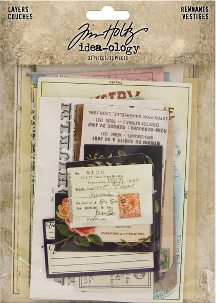 OakridgeStores.com | Tim Holtz - Advantus - Paper - Idea-Ology Layers Remnants 33/Pkg - Paper Ephemera - TH93956 040861939569