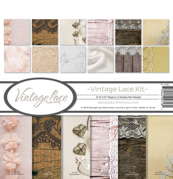 OakridgeStores.com | Reminisce - Vintage Lace - Scrapbook Paper Collection Kit, 12 x 12 inches - VL-200 819442027182