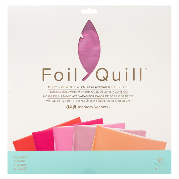 OakridgeStores.com | We R Makers - Foil Quill Foil Sheets - Flamingo - 12 x 12 inches - 15 Pack (3 Each of 5 Colors) - 661019 633356610199