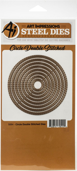 OakridgeStores.com | Art Impressions - Circle Double Stitched - 8pc Die Set - 5064 750810795145