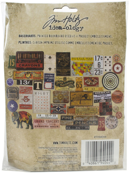 OakridgeStores.com | Tim Holtz - Advantus - Junk Drawer - Idea-Ology Chipboard Baseboards 40/Pkg - Craft Embellishments - TH94044 040861940442