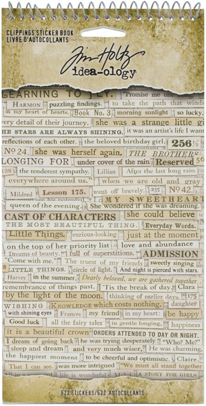 OakridgeStores.com | Tim Holtz - Advantus - Clippings - Idea-Ology Sticker Book 4.5"X8.75" 622/Pkg - Stickers - TH94030 040861940305