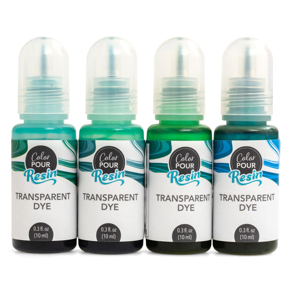 OakridgeStores.com | American Crafts - Color Pour Resin Dyes - Translucent, Cool, .3oz 4/Pkg - 359677