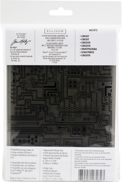 OakridgeStores.com | Tim Holtz - Sizzix - Circuit - 3D Textured Impressions Embossing Folder by Tim Holtz - 665372 630454272823