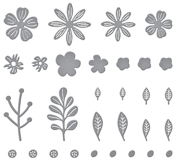 OakridgeStores.com | Spellbinders - Mini Blooms And Sprigs - Etched Dies - S2-314 812062031966