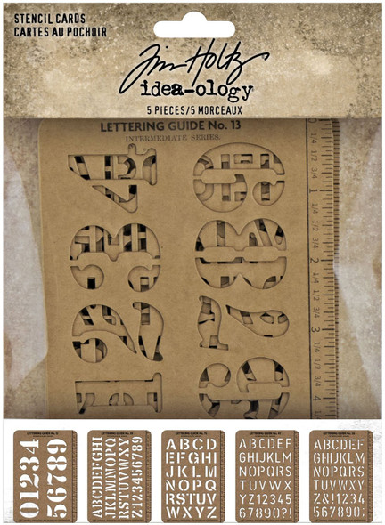 OakridgeStores.com | Tim Holtz - Advantus - Idea-ology Stencil Cards - 5 pcs - 5.375 x 3.75 inches - TH94135 040861941357