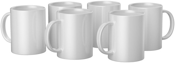 OakridgeStores.com | Cricut - White - Mug Press Ceramic Mug Blanks 15 oz 6 Pack - 2008944 093573195372
