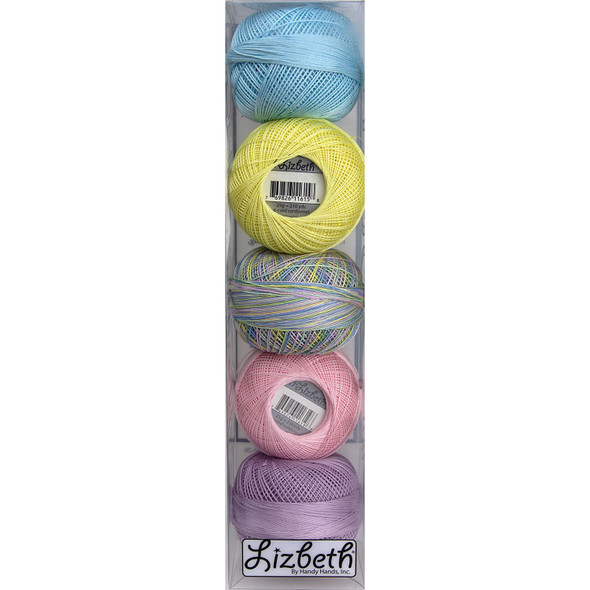 OakridgeStores.com | Handy Hands - Pastel Assortment 5/Pkg - Lizbeth Specialty Pack Cordonnet Cotton Size 20 - Crochet Thread Pack - NP62010