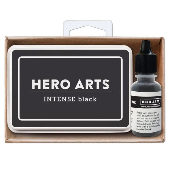 OakridgeStores.com | Hero Arts - Intense Black - Dye Ink Pad + Reinker Bundle - AF471 085700930697