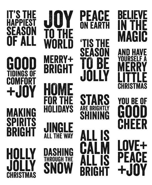 OakridgeStores.com | Tim Holtz - Stampers Anon - Bold Tidings Mini - Cling Stamp Set - 7 x 8.5 inches - CMS440