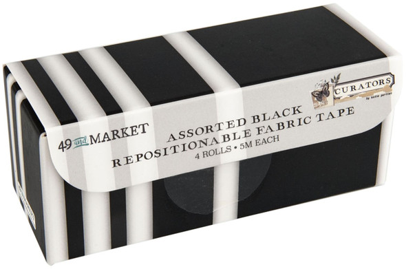 OakridgeStores.com | 49 and Market - All Black Assortment - Curators Fabric Tape Set, 4 Rolls - C-36806 752505136806