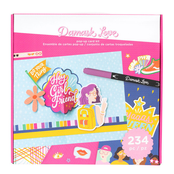 OakridgeStores.com | American Crafts - Damask Love All In One Pop Up Card Kit - Cardmaking Kit - 34011200 718813169936