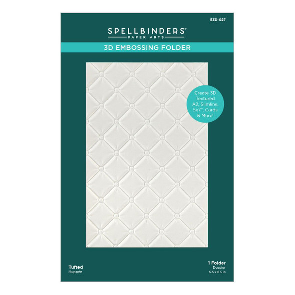 OakridgeStores.com | Spellbinders - Tufted - Diamond Tufted Pattern - 3D Embossing Folder 5.5 x 8.5 inches - E3D-027 812062037821