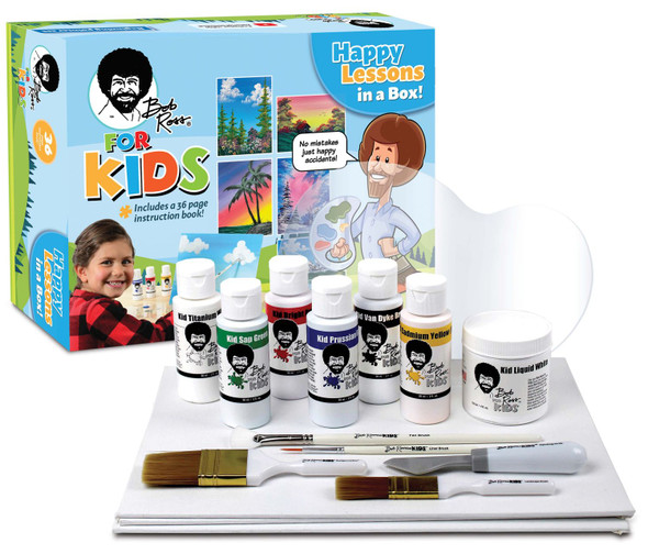 OakridgeStores.com | Bob Ross - Happy Lessons In A Box - Kids Painting Art Set with Tutorial - BR457282 720867080013