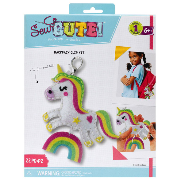 OakridgeStores.com | Colorbok - Unicorn - Sew Cute! Felt Backpack Clip - 34007340 718813406796