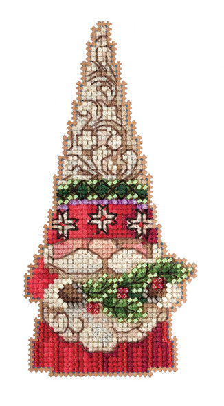OakridgeStores.com | Mill Hill - Gnome Holding Holly by Jim Shore - Counted Cross Stitch Kit - 2.5 x 5 inches - JS202214 098063591009