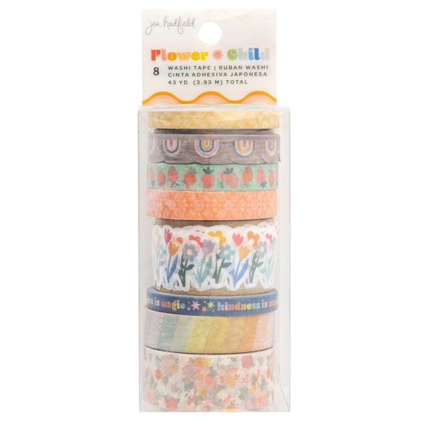 OakridgeStores.com | American Crafts - Die-Cut - Jen Hadfield Flower Child Washi Tape 8/Pkg - Washi Tape - 34014163 765468044071