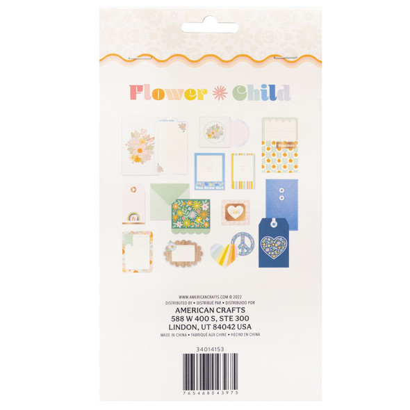 OakridgeStores.com | American Crafts - W/Silver Holographic Foil - Jen Hadfield Flower Child Stationery Pack - 34014153 765468043975