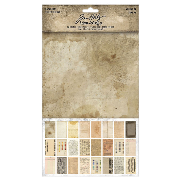 OakridgeStores.com | Tim Holtz - Volume #4 Idea-ology Backdrops - Double-Sided Cardstock 6 x 10 inches 24/Pkg - TH94308 040861943085