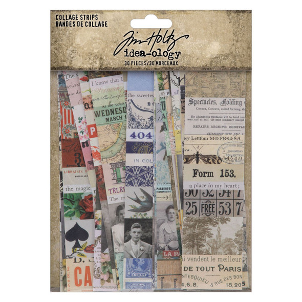 OakridgeStores.com | Tim Holtz - Idea-ology Collage Strips - Paper Ephemera 1.5 x 6 inches 30 Pieces - TH94328 040861943283