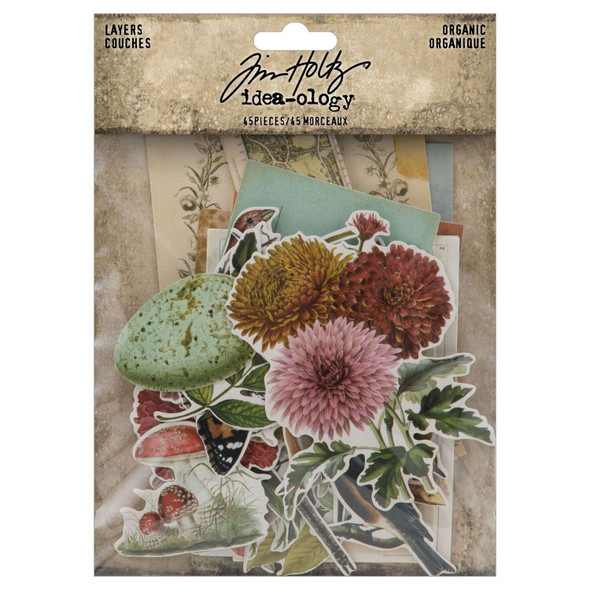 OakridgeStores.com | Tim Holtz - Advantus - Organic - Idea-ology Layers Die-Cuts 45/Pkg - Paper Embellishments - TH94316 040861943160