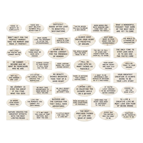 OakridgeStores.com | Tim Holtz - Advantus - Labels - Idea-ology Chipboard Quote Chips 48/Pkg - Paper Craft Embellishments - TH94320 040861943207