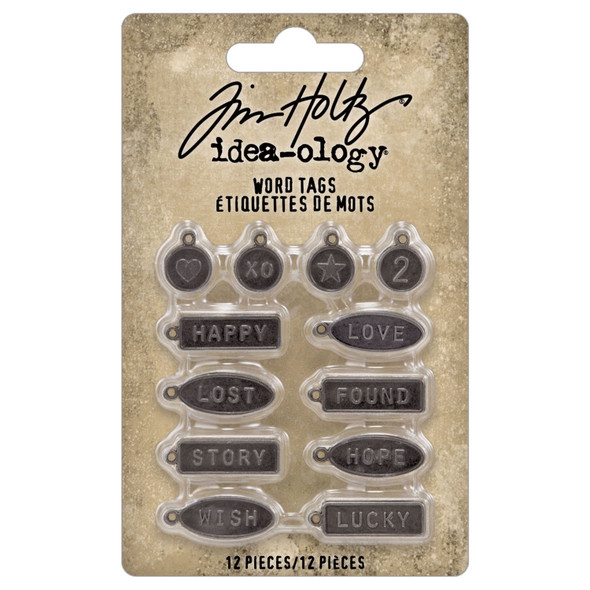 OakridgeStores.com | Tim Holtz - Advantus - 12/Pkg - Idea-Ology Metal Word Tags - Metal Embellishments - TH94330 040861943306