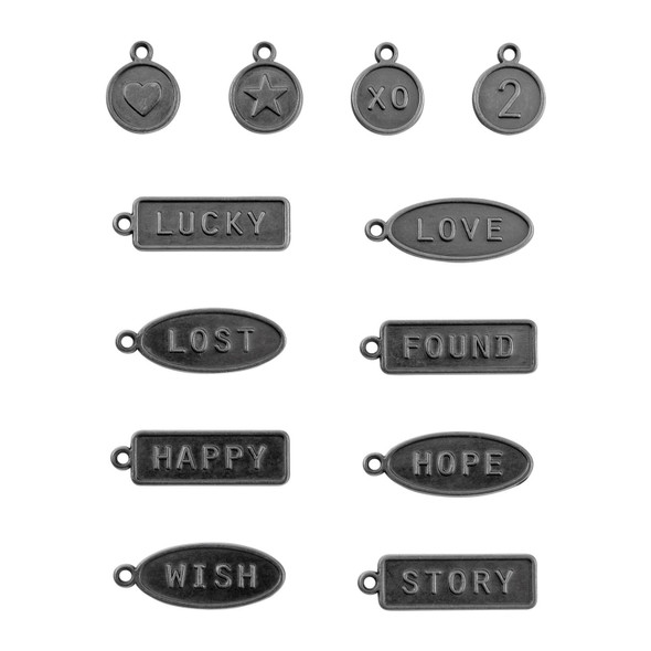 OakridgeStores.com | Tim Holtz - Advantus - 12/Pkg - Idea-Ology Metal Word Tags - Metal Embellishments - TH94330 040861943306