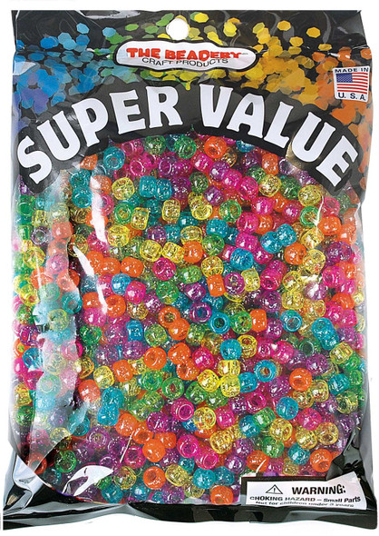 OakridgeStores.com | Beadery - Jelly Sparkle - Pony Beads, 1 lb, 9 x 6 mm - 750SV467