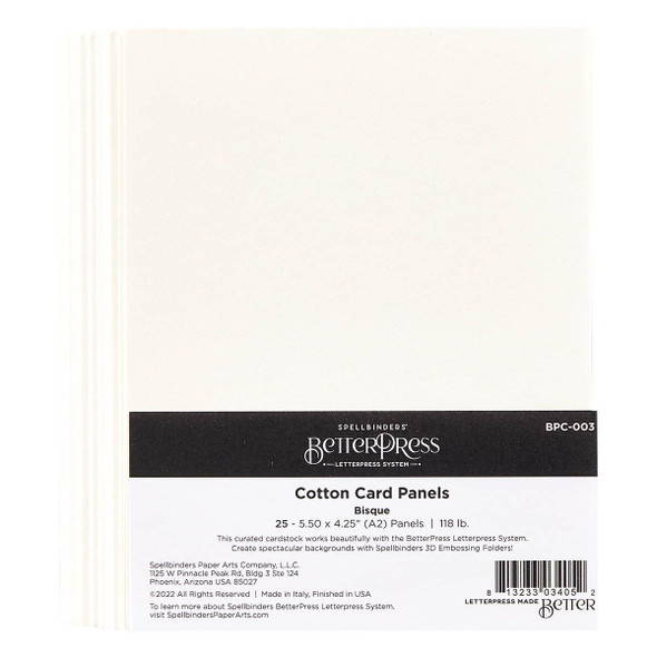 OakridgeStores.com | Spellbinders - Bisque - BetterPress Letterpress A2 Cotton Card Panels, 25 Sheets - BPC-003 813233034052