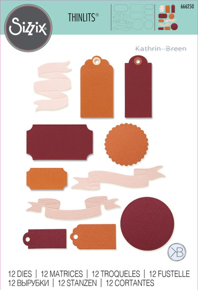OakridgeStores.com | Sizzix - Vintage Tags & Banners - Thinlits Dies by Kath Breen, 12 Dies - 666250 630454284338