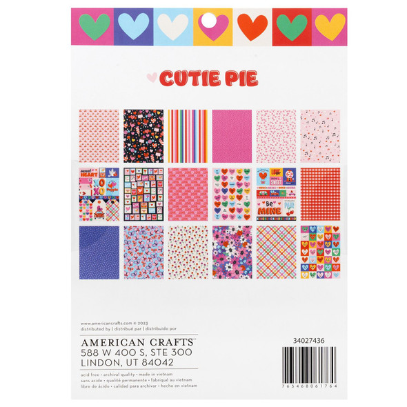 OakridgeStores.com | American Crafts - Cutie Pie - Paper Pad 6 x 8 inches, 36 Sheets - 34027436 765468061764