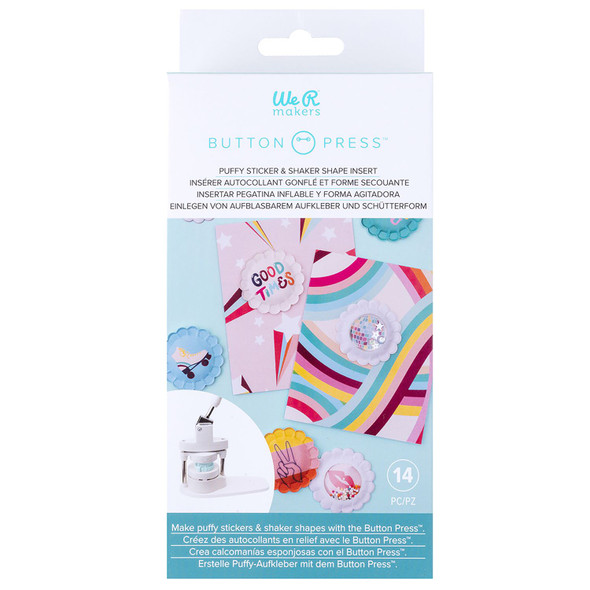 OakridgeStores.com | We R Makers - Button Press Puffy Sticker and Shaker Shape Insert Kit - 13 Pieces - 60000442 633356632900